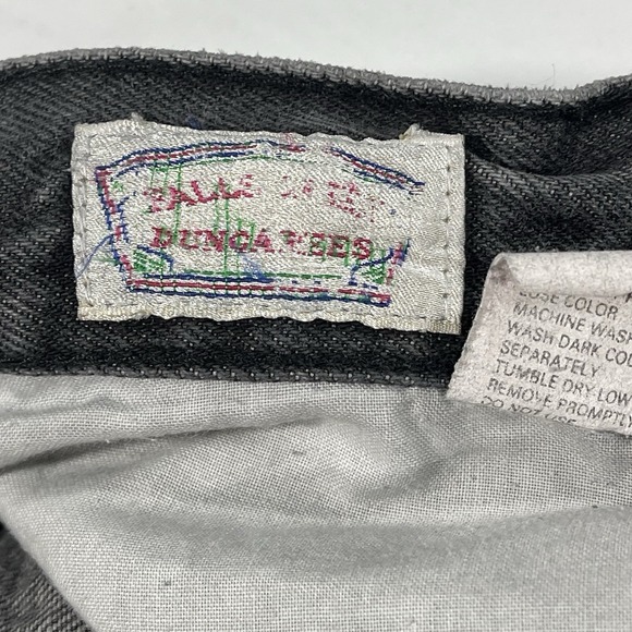 Vintage Falls Creek Dungarees Men's‎ 31 X 30 Black Acid Wash Jean Distressed Zip - Picture 3 of 11